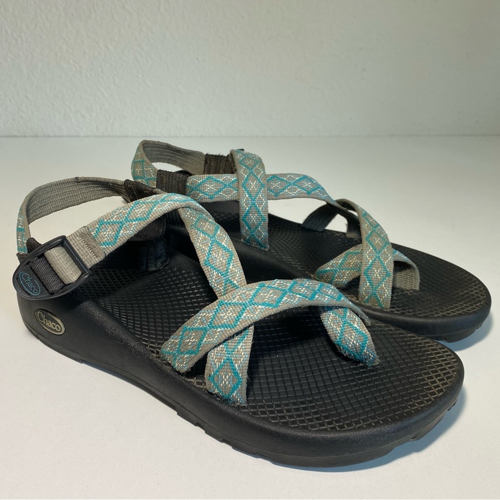 Chaco Z Cloud Women's Size 10 Gray Turquoise Waterproof Sandals Hiking